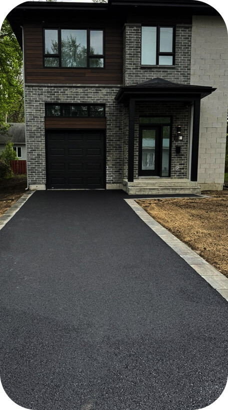 Asphalt paving of driveway home