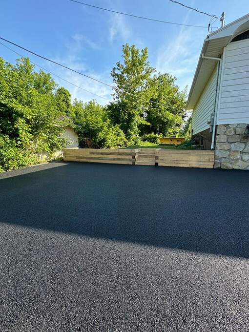 Asphalt paving of parking area