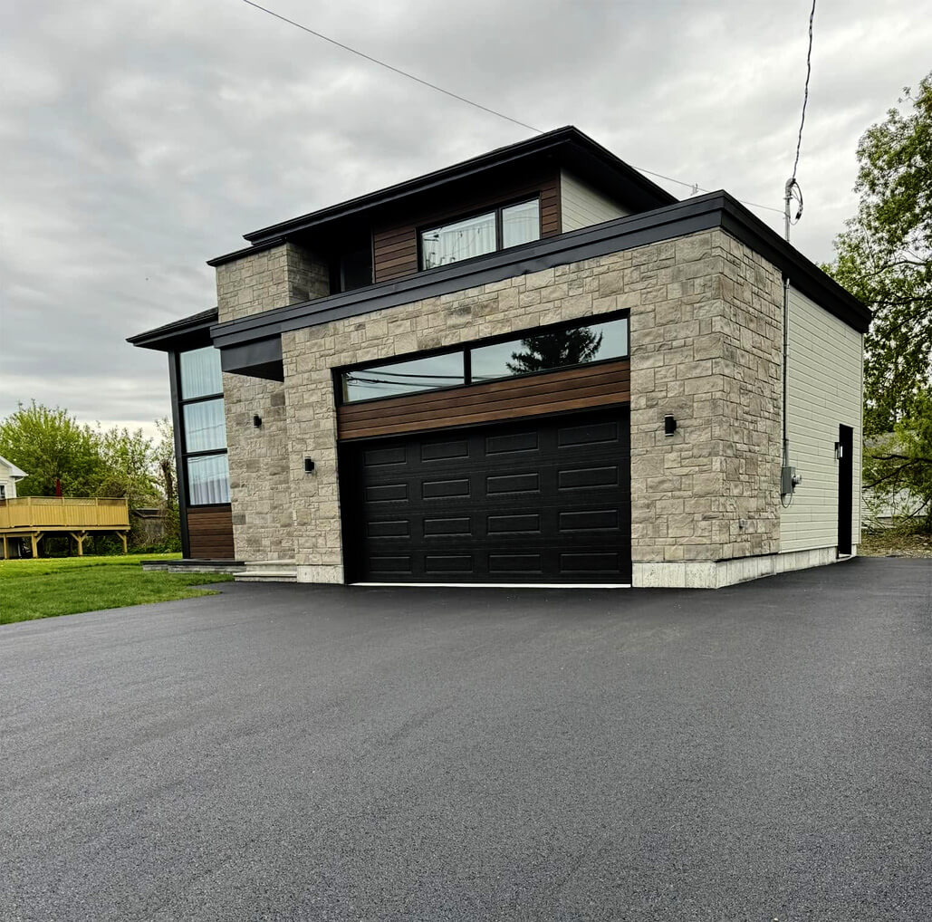 Residential asphalt driveway paving