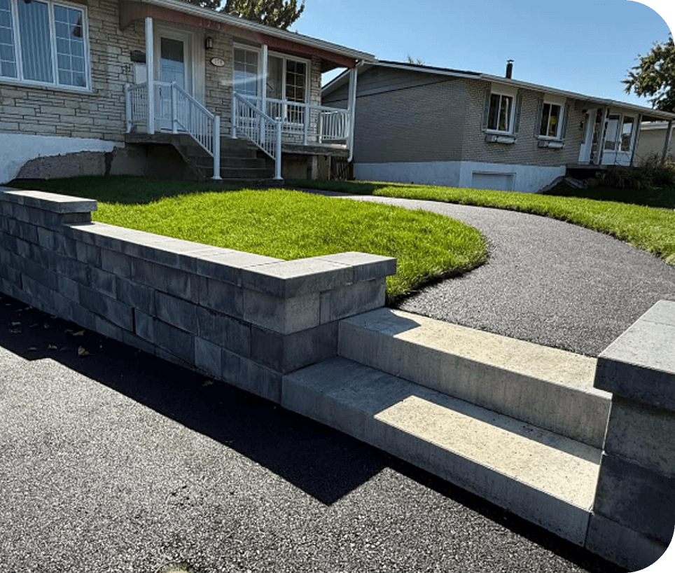Front yard retaining wall